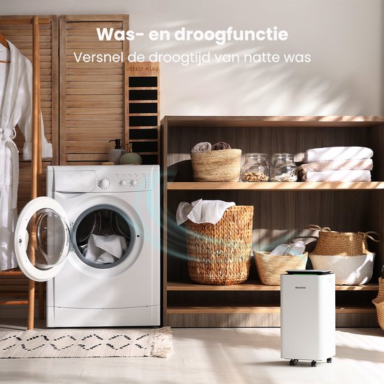 Déshumidificateur et purificateur d'air Auronic - Pro Series - 10L par jour - Fonction Wash-dry - Chambre à coucher, salle de bains et salon - Blanc