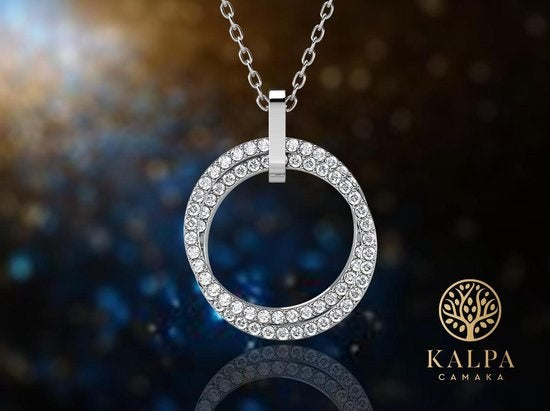 Collier Femme avec Pendentif Rond - Yolora - Argent