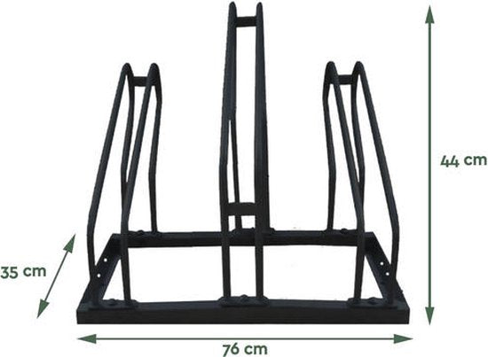 BRASQ Porte-vélos pour 3 vélos - Support de vélo - Support de vélo - Support de vélo pour le sol Comprend le matériel de fixation - Noir