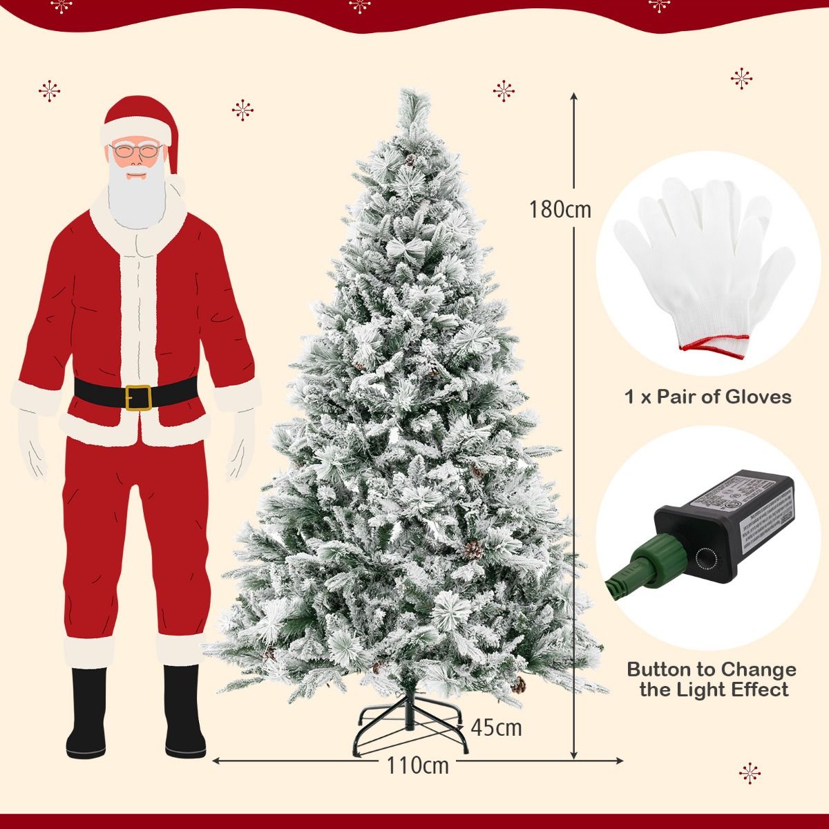 Sapin de Noël Coast Led - 180 cm