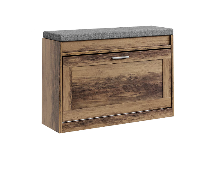 Banc à chaussures SoBuy 75 x 24 x 53 cm - Marron - Avec 2 étagères coulissantes et un siège
