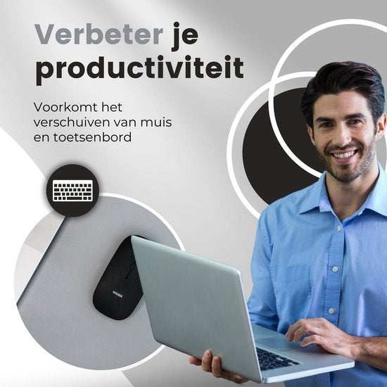 WURK Tapis de bureau professionnel en cuir synthétique - Organiseur de bureau - Accessoires de bureau - Tapis de souris XXL - Avec clip de câble - 80x40 - Gris