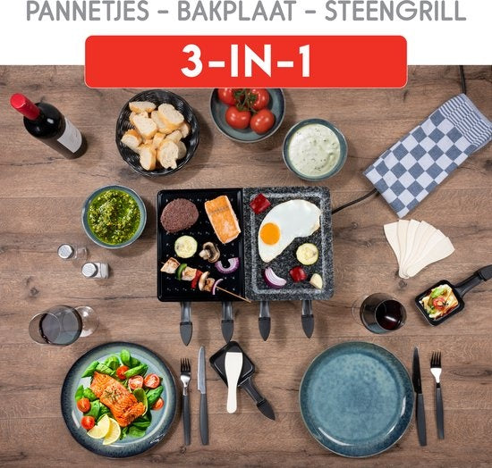 Set Plaque de cuisson 8 personnes alpina - Spatules et poêles à raclette incluses