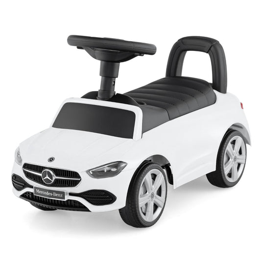 Voiture à roulettes Coast Mercedes-Benz, blanche, 65 x 28 x 38 cm - Avec espace de rangement et effets sonores