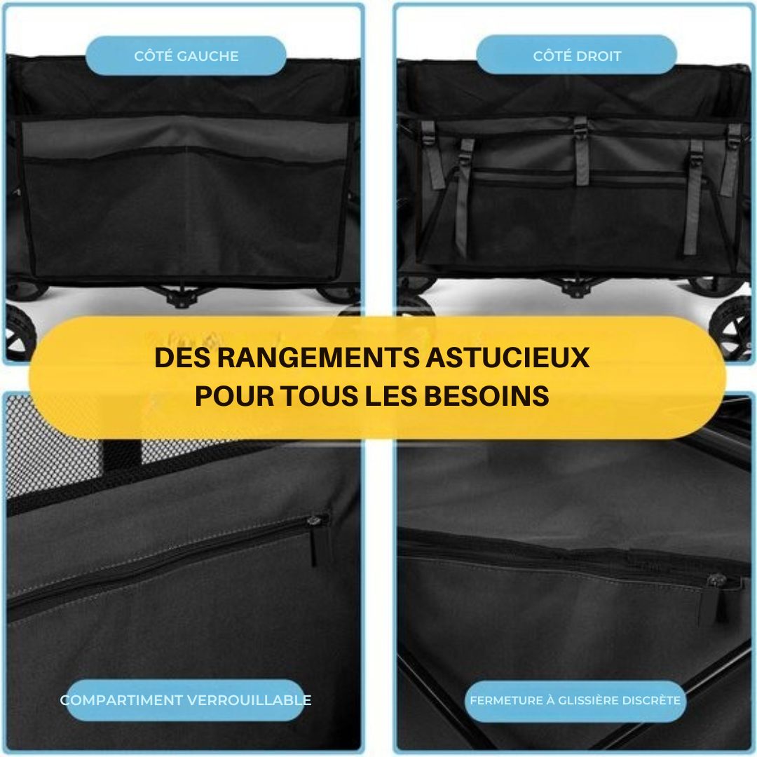 Chariot - Mr. Fold XXL - pliable - 400L - 300KG - roues tout-terrain - noir