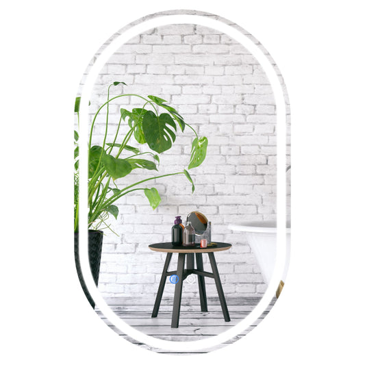 Miroir de salle de bains Coast LED – 80 x 50 cm – Intensité réglable – Anti-buée – Argent