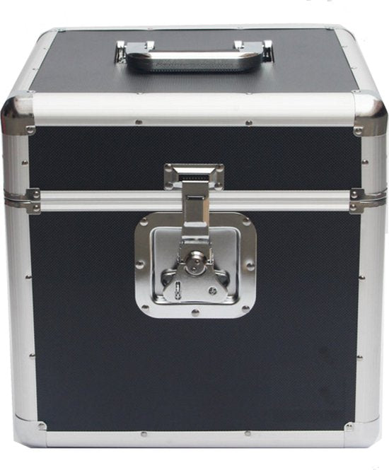 Mallette vinyle Mallette LP pour 70 à 100 disques verrouillable aluminium noir
