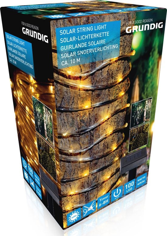 Grundig Light String - Solar - 100 LEDs - Warm light - 10 Metres