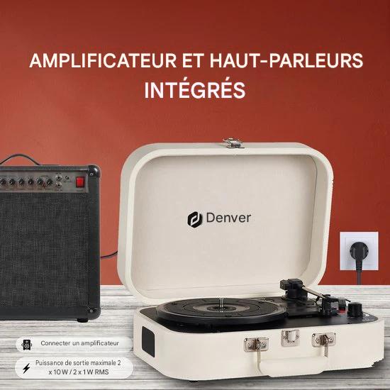 Denver Record Player - Haut-parleurs et amplificateur intégrés - Logiciel PC inclus - Auto-stop - Retro - VPL130