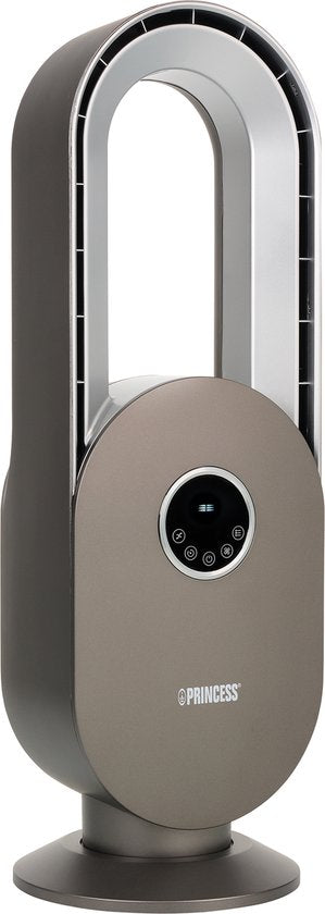 Ventilateur sans pales – 45 W – Oscillant – Minuterie 15 h – Écran LED – Télécommande – Silencieux et puissant – Princess 351500 – Blanc