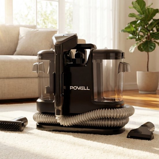 Powell Carpet Cleaner - Stain Cleaner - Sofa Cleaner - Carpet Vacuum Cleaner - Cleaning Machine - Carpet Cleaner - Black