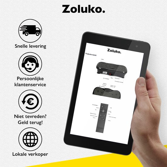 Plateforme vibrante - Zoluko Fitness – 99 niveaux – 5 programmes – Bluetooth & USB – Télécommande