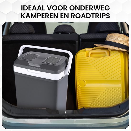 Outbee Coolbox - Coolbox électrique 12v 230 volt - Coolbox voiture - 21L - Convient aux bouteilles de 1,5 litre - Gris