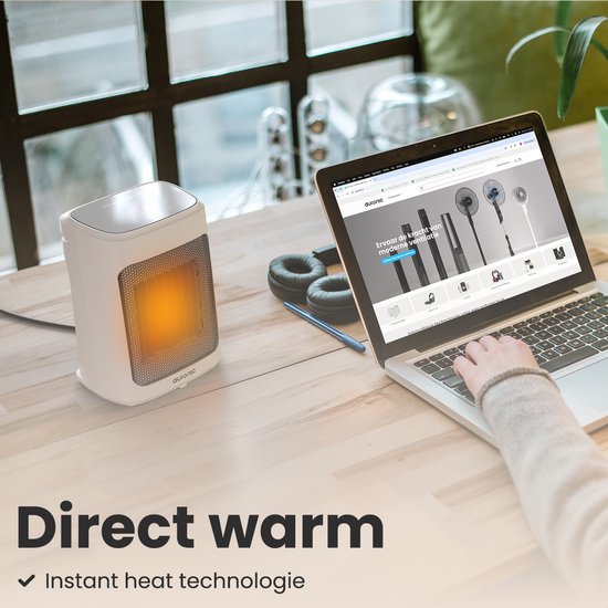 Auronic Fan Heater Digital - Chauffage céramique - Portable - Chauffage 2000W - Blanc