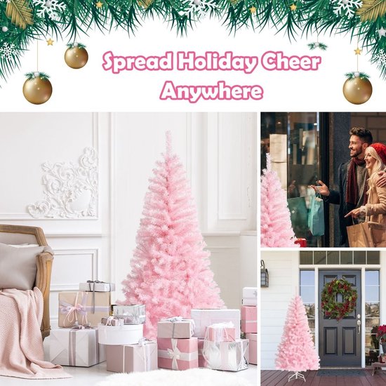 Coast 150 cm sapin de Noël rose avec paillettes colorées