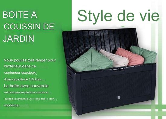 Boîte de rangement de jardin - Lifetime Garden - avec roues et poignées - 310L - Noir