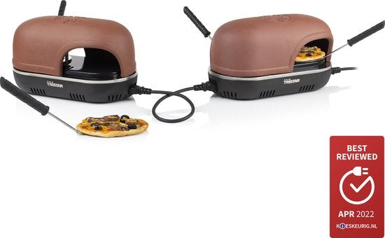 Tristar Pizza Festa Gourmet Connect PZ-9162 - Four à pizza et machine à pizza - Set gourmet pour la pizza - Extensible et connectable jusqu'à 8 personnes - Set de 4 personnes
