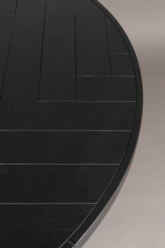 Dutchbone Class Table à manger ronde 120 cm Bois d'acacia Noir