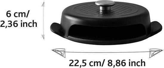 Boska Pizza Baker BBQ Mini - Noir - 23 x 19 x 6cm - Rond - Fonte
