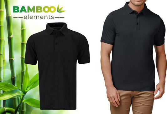 Bamboo Elements - Polo Hommes - Gris Anthracite M - Polo Hommes Manches Courtes - Tissu Pique - T Shirt Hommes - Bamboo