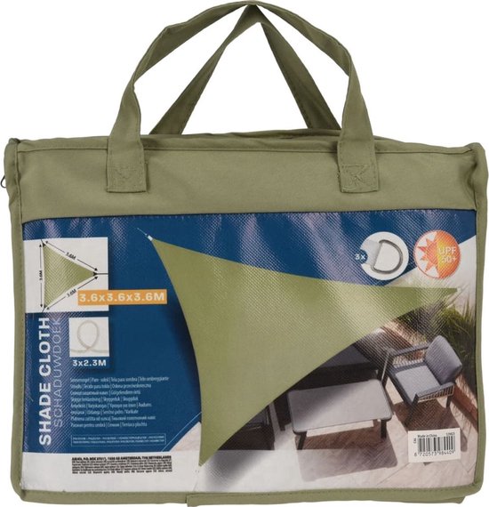 ProGarden - Toile d'ombrage triangulaire - 3,6 x 3,6 x 3,6 m - verte