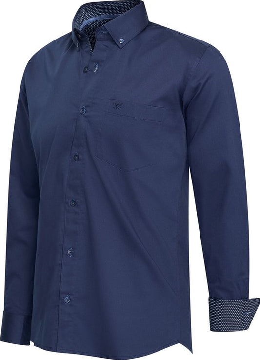 Cappuccino Italia - Chemise stretch homme Ancona - Bleu - Taille XXL