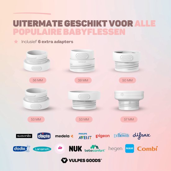 Vulpes Goods® BabyCare - Chauffe-biberon On the Go Pro - Chauffe-biberon portable - Chauffe-biberon intelligent - 4 niveaux de température - Sans fil - Rose