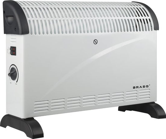 BRASQ Réchaud électrique - Réchaud électrique - Compact et silencieux - Thermostat réglable 750/1250/2000 watts - Chauffage blanc - CH300