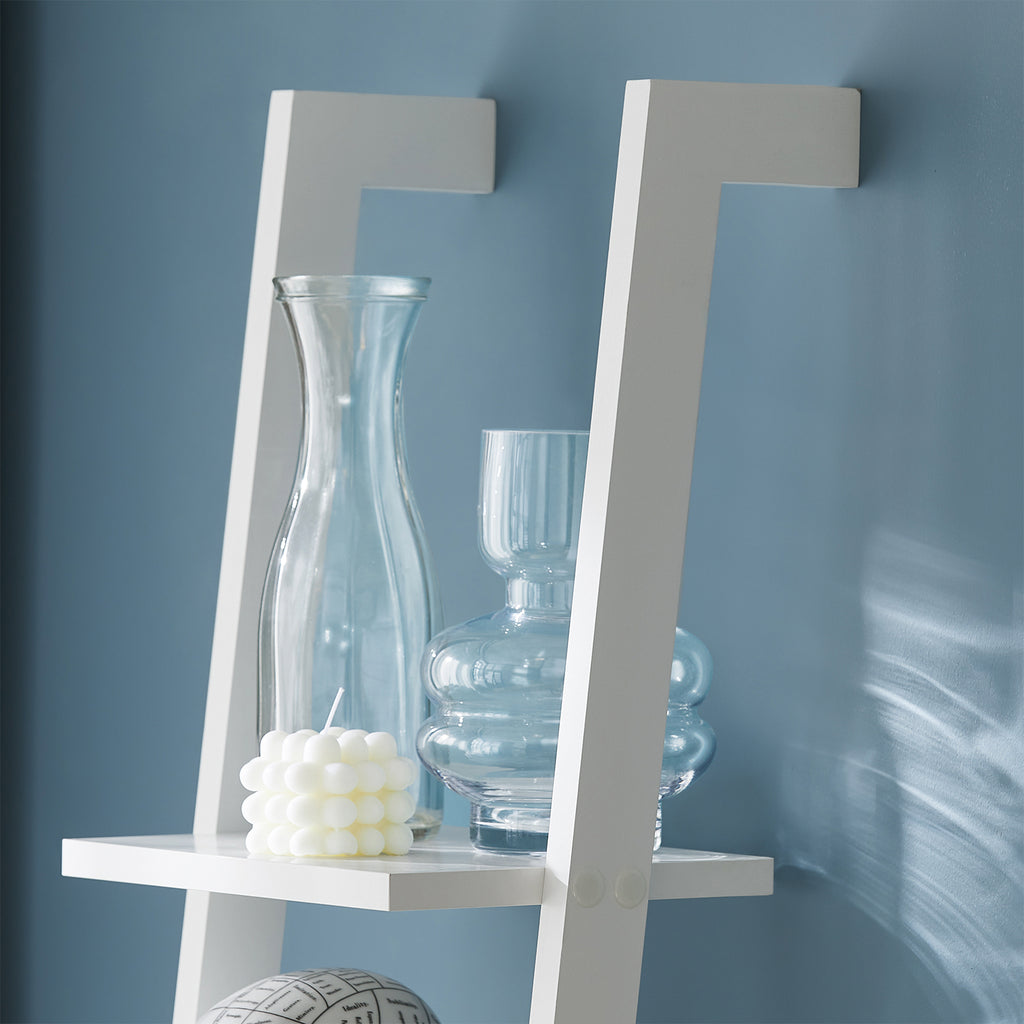 Étagère en échelle SoBuy FRG15-W - Blanche - 4 tablettes - 33 x 23 x 180 cm