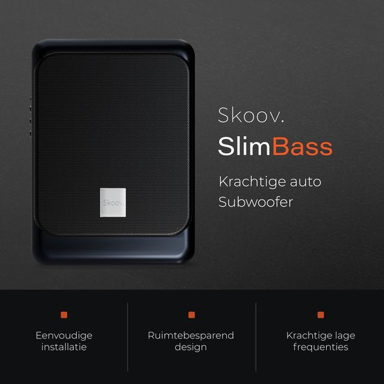 Skoov SlimBass Car Subwoofer Avec Amplificateur Intégré - 200W - Télécommande - Haut-parleurs - Sous-siège - Actif - Woofer