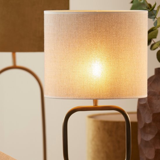 Light & Living Abat-jour Breska - 35 x 30 x 35 (L x H x P) - Tissu - Couleur sable