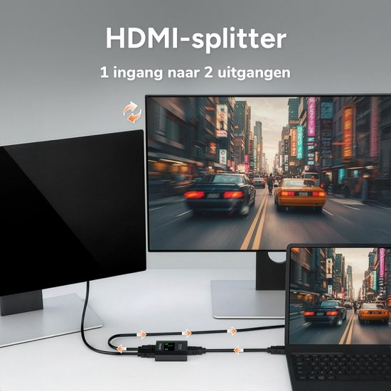 Skoov Commutateur HDMI 2 in 1 out - Plug & Play - Dolby / 3D - Répartiteur - 4K - 60HZ - Premium - Universel - Jeu - TV - Extender - Accessoires