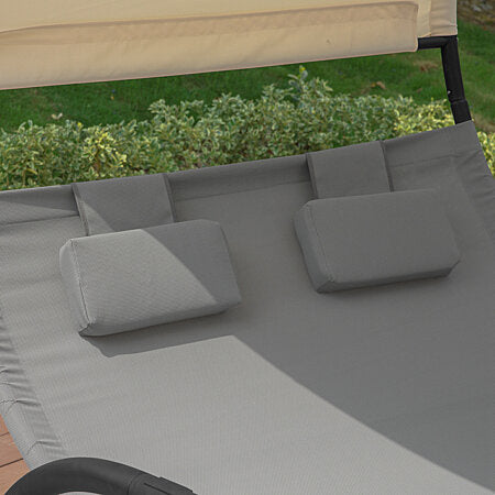 SoBuy Sun deck Fauteuil à bascule 2 places - 300kg - 140x184x180cm