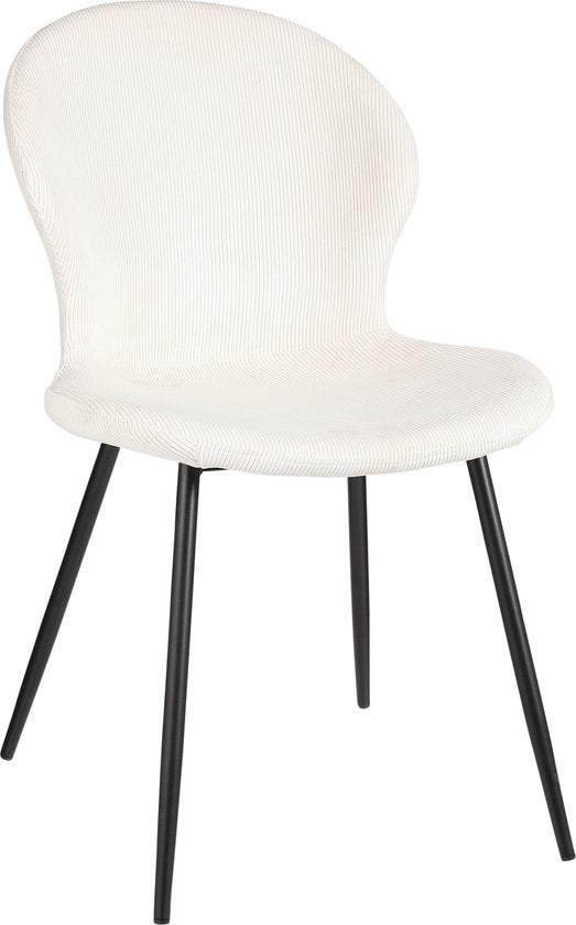 Chaise, Mica Decorations, Max Chaise de salle à manger, Velours, Blanc cassé