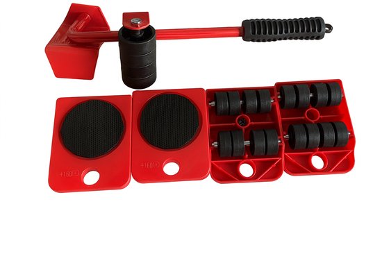 Ceruzo Transpalette - 5 pièces - Aide au déménagement et au levage - Capacité de charge 150 kg - 360° - Rouleaux pour meubles