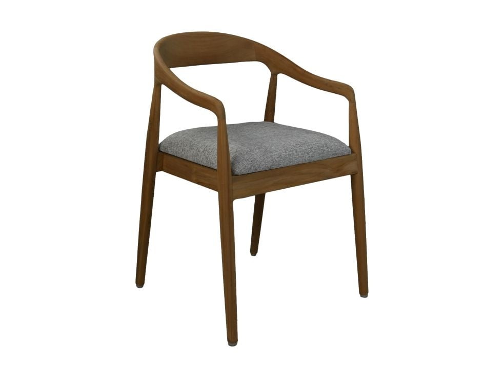 collection hsm - chaise de salle à manger modena - teck et gris - 55 × 41 × 78 cm