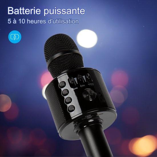 Microphone Karaoke - Auronic - Micro karaoke - Pour enfants et adultes - Bluetooth - Sans fil - avec haut-parleur - Noir