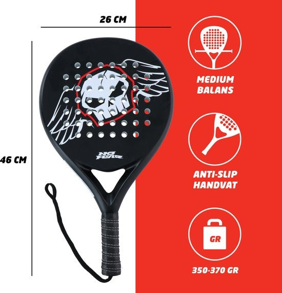 Raquette de Padel No Fear - Raquette de Padel légère - Noir