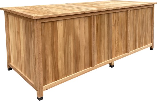 Coffre de rangement en bois AXI Milo L marron - Coffre à coussins avec fond - 800 litres - 200 x 80 x 80 cm – Bois de pruche carbonisé - Coffre de rangement de jardin