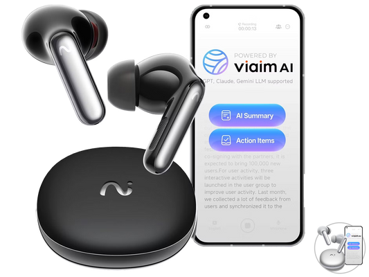 Viaim RecDot AI VoiceRec In-Ears - Reconditionnés - Transcription et traduction par IA - Noir