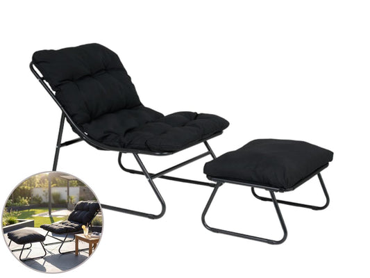 Fauteuil de jardin Lifa avec repose-pieds - Design confortable - Coin salon d'extérieur