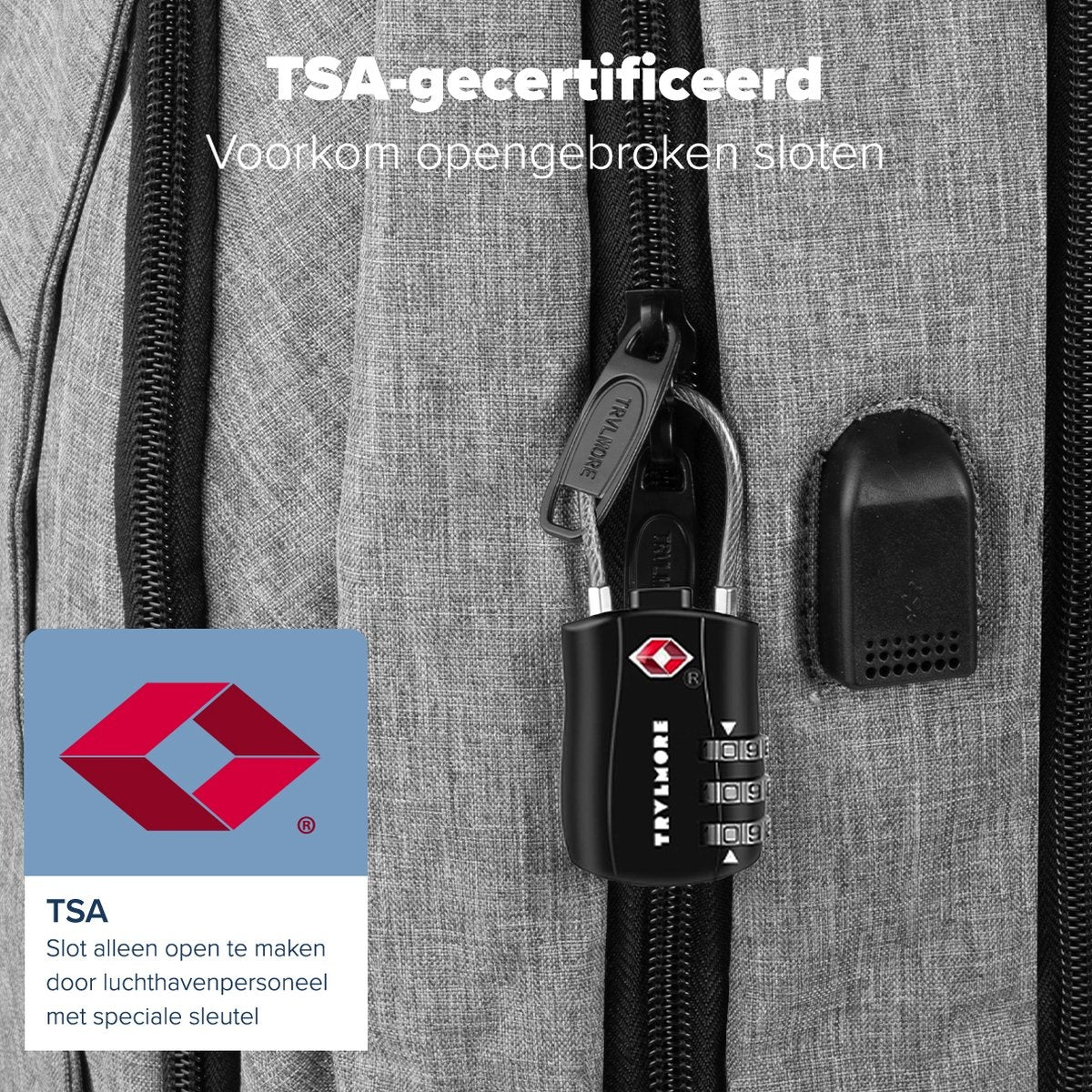 TRVLMORE Serrure de valise - Serrure de voyage TSA - Cadenas - 3 chiffres - 4 pièces - Noir