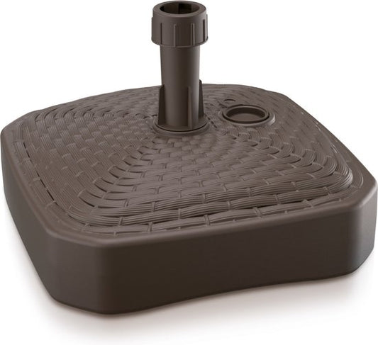 1x Pièces de bases de parasol en plastique rotin carré marron 12 litres - largeur 39 cm