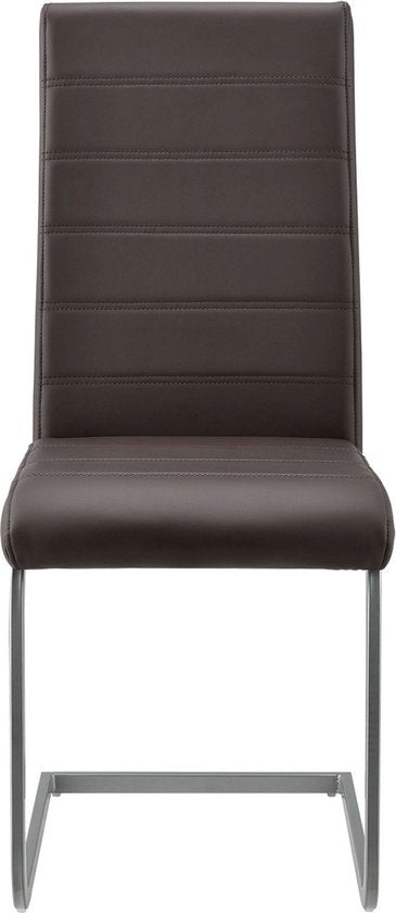 4 Chaises de salle à manger / chaise - Vegas - Cuir synthétique - Marron