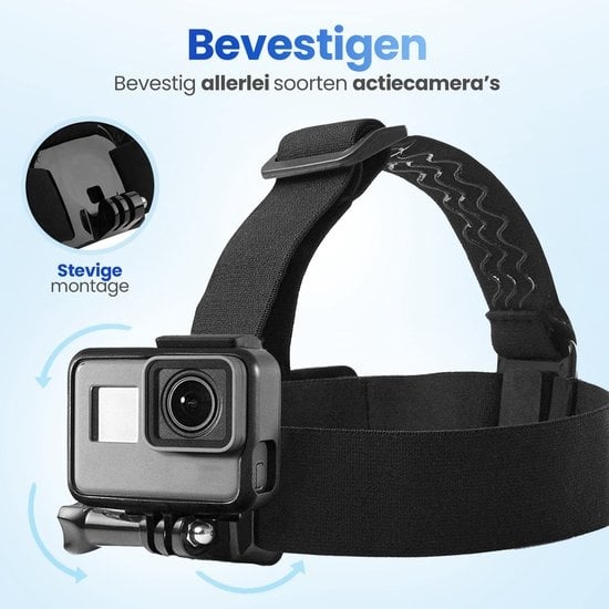 Garpex® Adjustable Head Strap - Support universel pour diverses caméras d'action