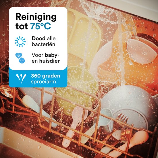 Joula Mini lave-vaisselle à poser avec réservoir d'eau - 7 programmes de lavage - 5 couverts - Petit lave-vaisselle - Lave-vaisselle de camping étroit à poser - 43x43x46 cm - Blanc