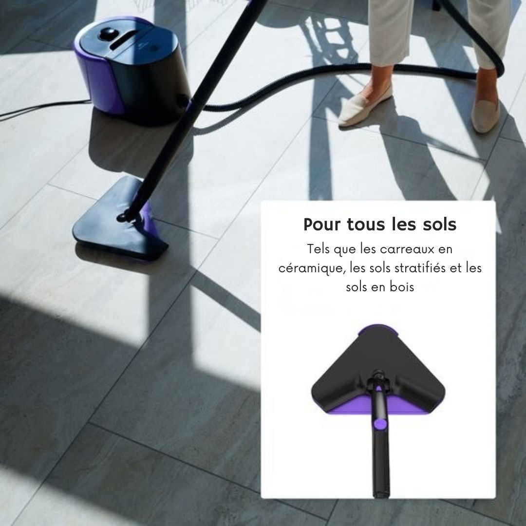 Nettoyeur de tapis et de taches Motionflow - 1500W 1.5L réservoir d'eau - vapeur à main - nettoyage en profondeur des sols, canapés, salles de bain et tapis - violet