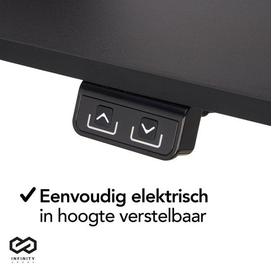 Bureau assis-debout - Infinity Goods - électrique réglable en hauteur - 140 x 60 CM - noir