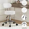 Tabouret de maquillage Yaheetech avec assise pivotante à 360° et roulettes - Blanc - 52 x 44,5 x 75,5-85 cm