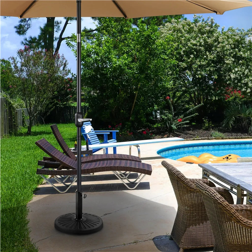 Yaheetech Pied de parasol - Rond - 46x46x34 cm - 10 kg - Noir